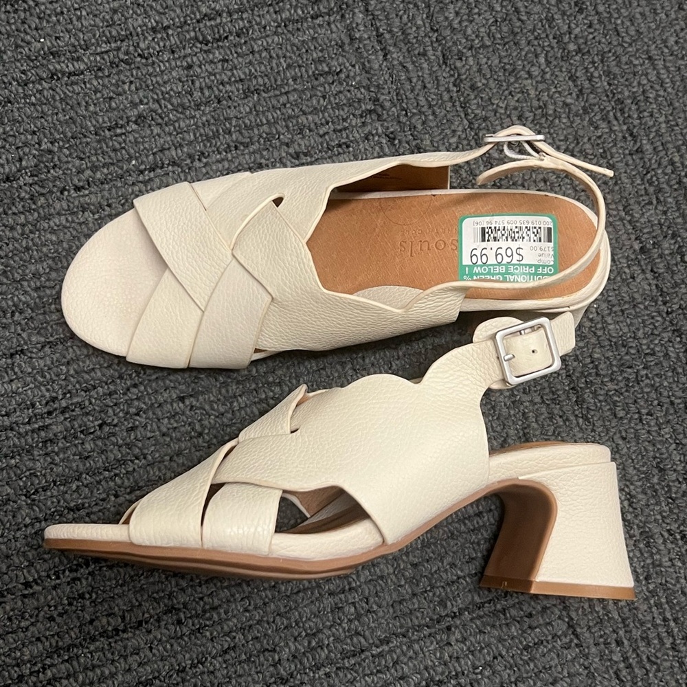 Gentle Souls Cream Leather Flats